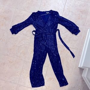 Skies are Blue navy sequined jumpsuit